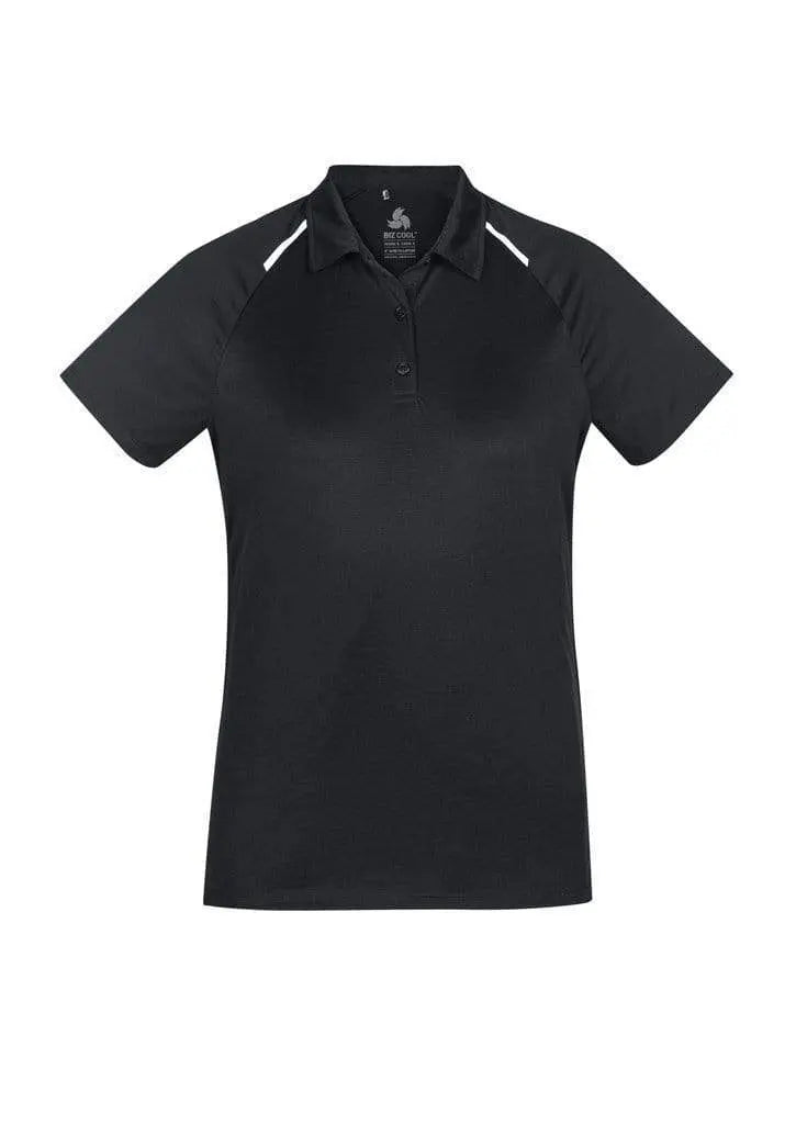 Biz Care Casual Wear Black/White / 8 Biz Collection Academy Ladies Polo P012LS